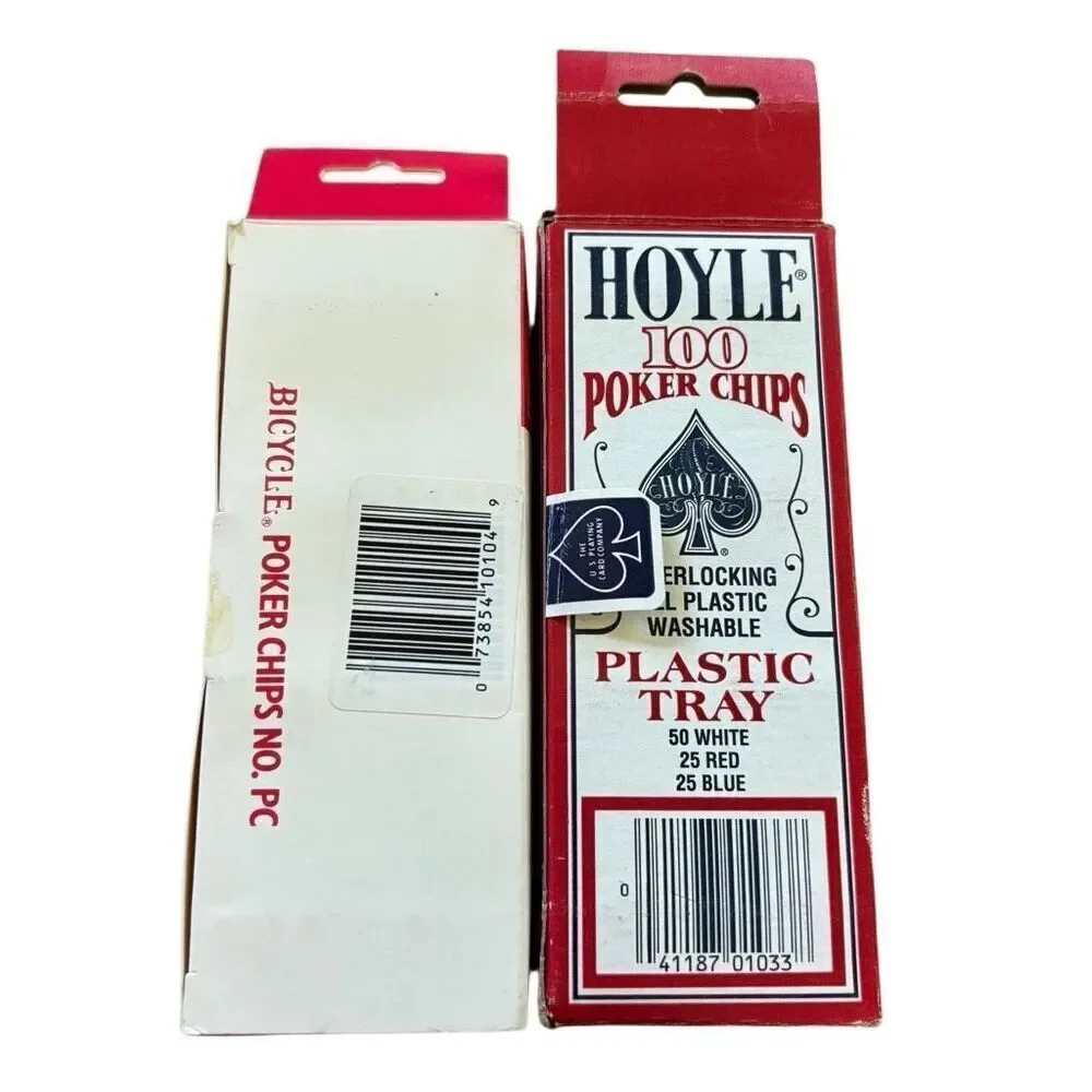 2 Vintage Boxes Of Poler Chips Bicycle Hoyle *New*